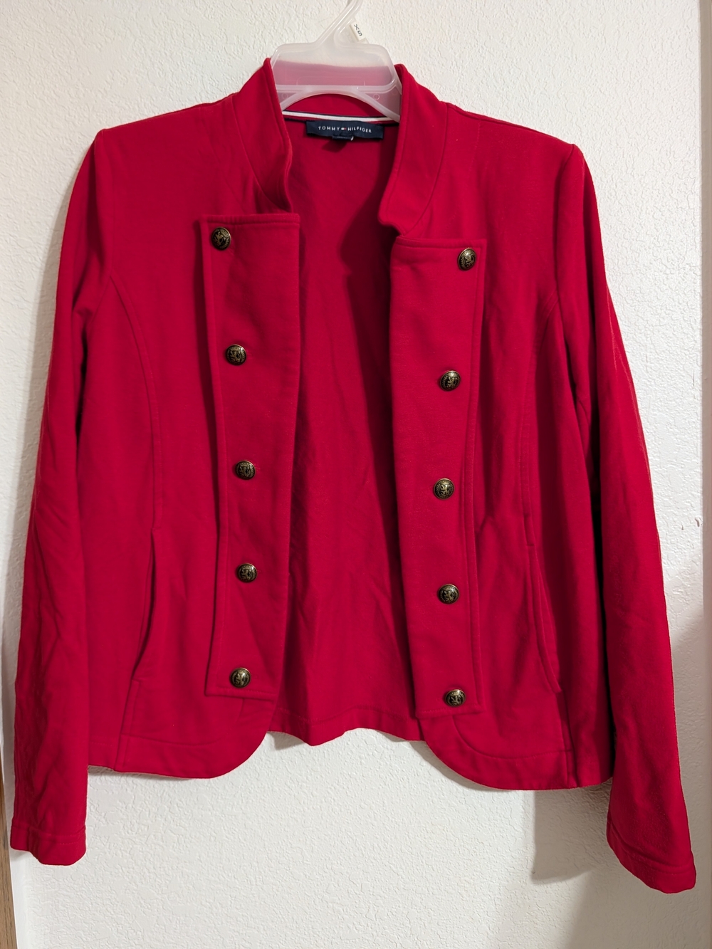 Tommy Hilfiger Women's Red Military-Style Jacket